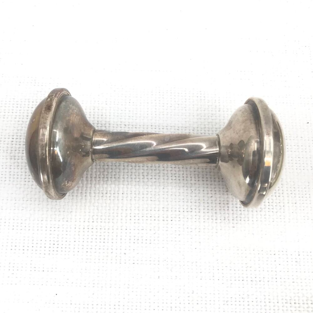 Lullaby Sterling Twisted Barblell 1945 Baby Rattle Toy Engraved 1969